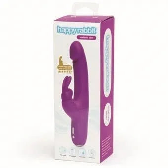 Happy Rabbit Slimline Realistic Rechargeable Rabbit Vibrator Purple