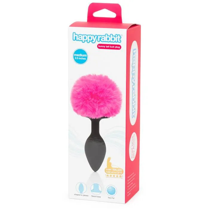 Happy Rabbit Non Vibrating Butt Plug Medium Black/Pink****