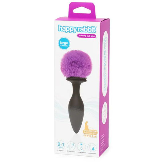 Happy Rabbit Rechargeable Vibrating Butt Plug Large Black/Purple****