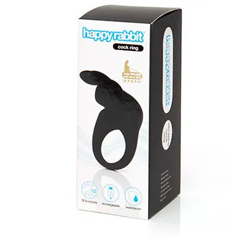 Happy Rabbit Rechargeable Vibrating Rabbit Cock Ring Black