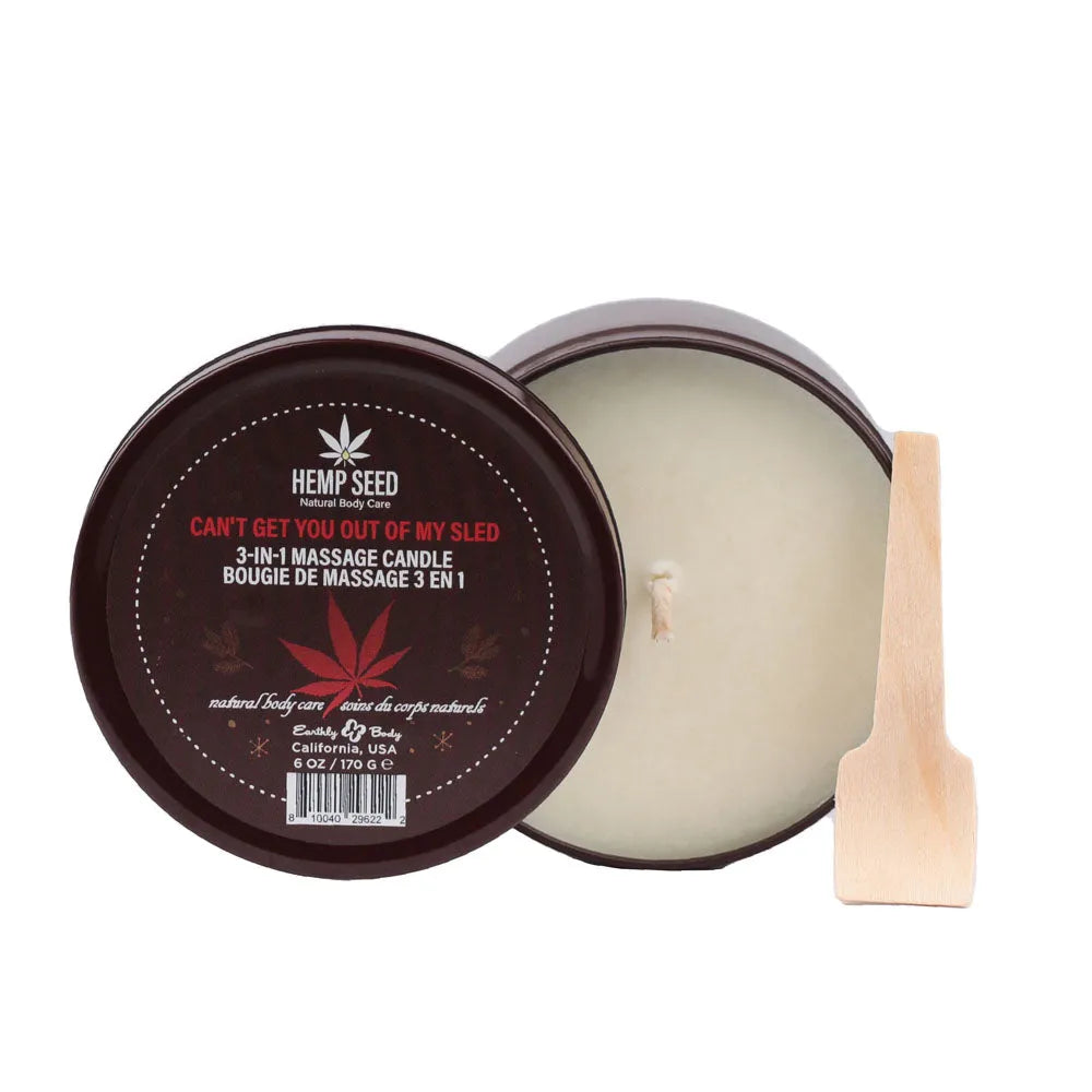 Hemp Seed 3-In-1 Massage Candle - Can't Get You Out Of My Sled - Take A Peek