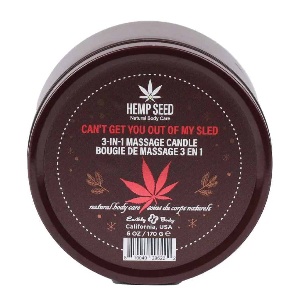 Hemp Seed 3-In-1 Massage Candle - Can't Get You Out Of My Sled - Take A Peek