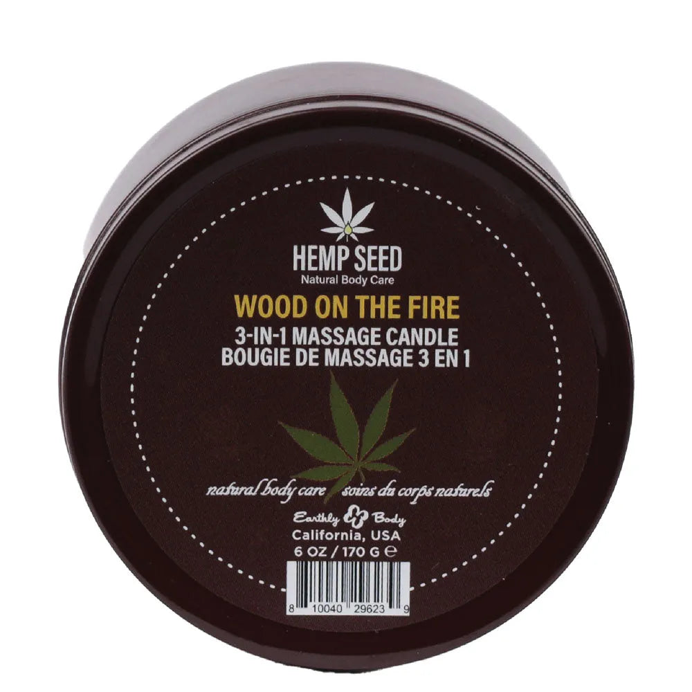 Hemp Seed 3-In-1 Massage Candle - Wood On The Fire - Take A Peek