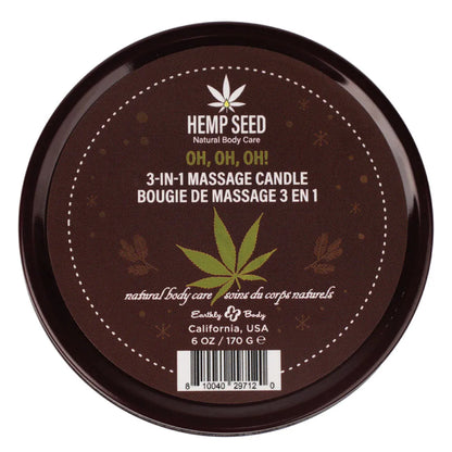 Hemp Seed 3-In-1 Massage Candle - Oh! Oh! Oh! - Amber Musk, Warm Tobacco, Caramel Strands - 170 g