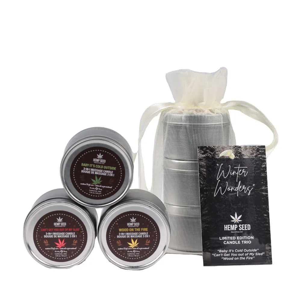 EB Hemp Seed Winter Wonders Massage Candle Trio - Take A Peek