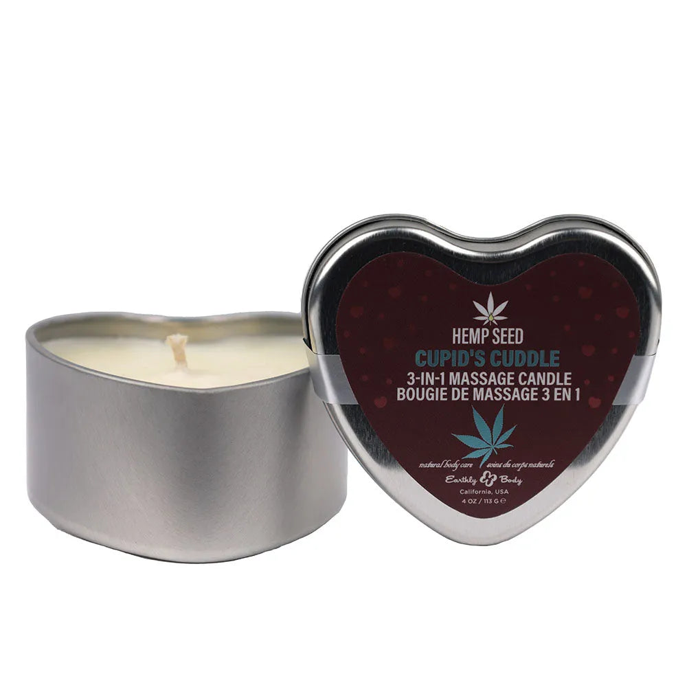 EB Hemp Seed 3 in 1 Massage Heart Candle - Cupid's Cuddle - Take A Peek