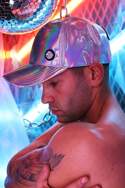 CYBER HOLO HAT - SILVER - Take A Peek