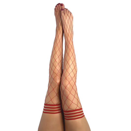 Kixies CLAUDIA Large Diamond Fishnet Thigh Highs - Take A Peek