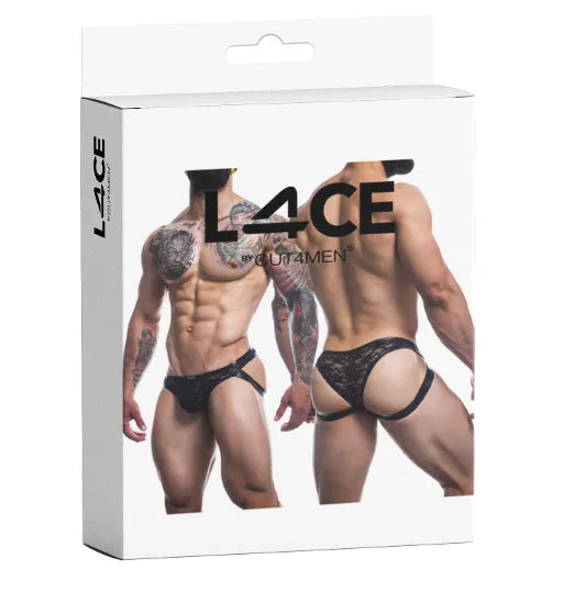 Cut For Men L4CE Jockstrap Capri Black- LARGE