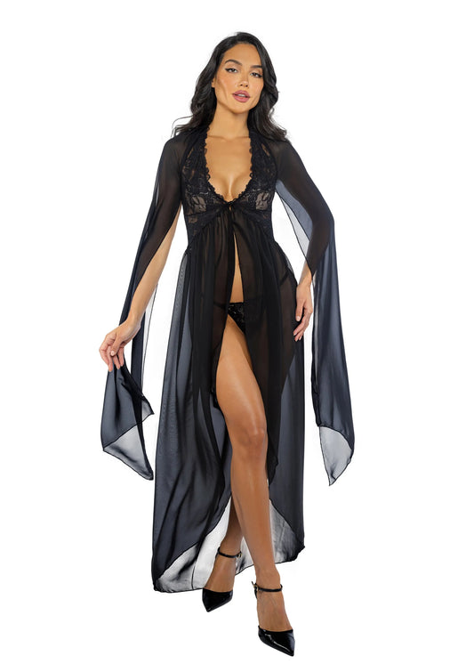 LI768 - Smoldering Maxi Nightgown 2-Piece Set - Take A Peek