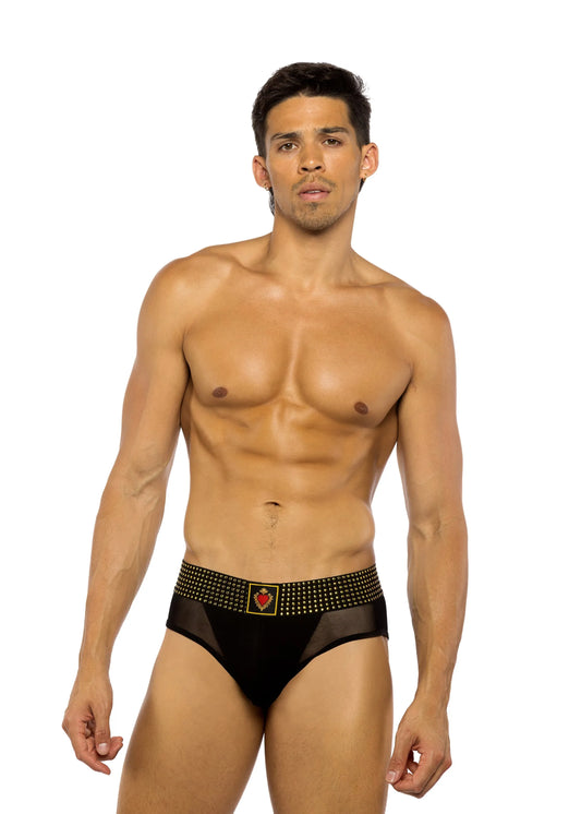 LI777 - Sacred Heart Briefs with Studded Elastic - Take A Peek