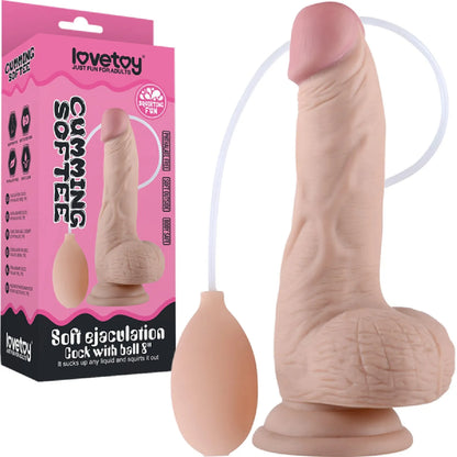 8" Soft Ejaculation Cock With Ball