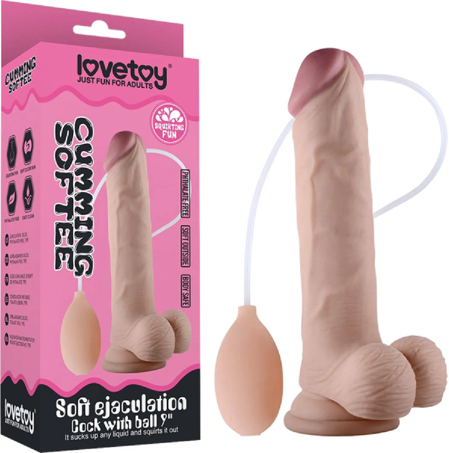 9" Soft Ejaculation Cock With Ball