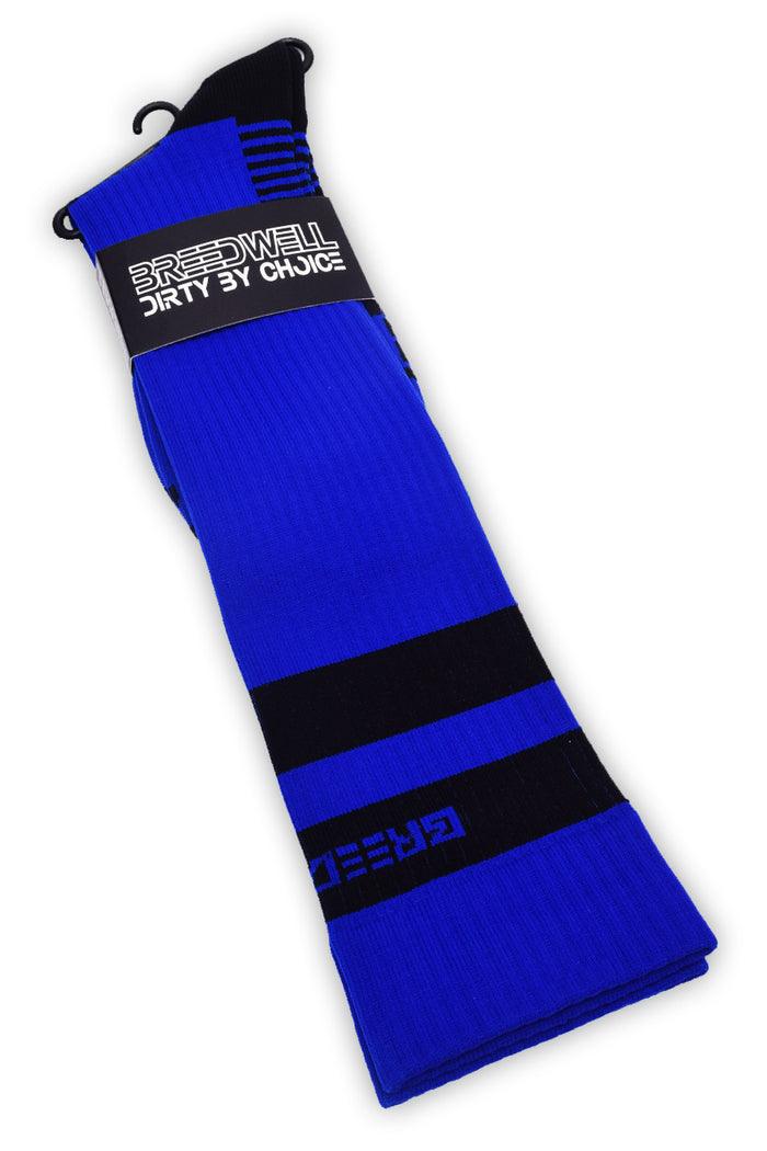 LOGO STRIPE SOCKS - BLUE - Take A Peek