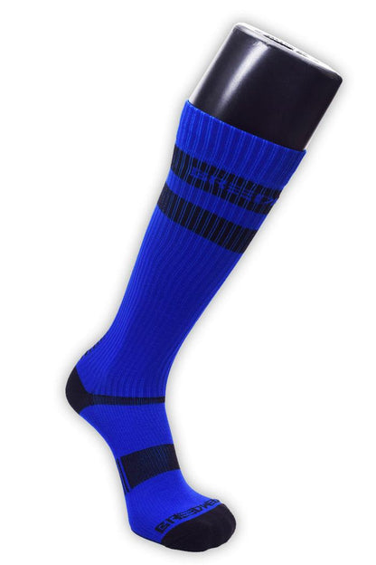 LOGO STRIPE SOCKS - BLUE - Take A Peek