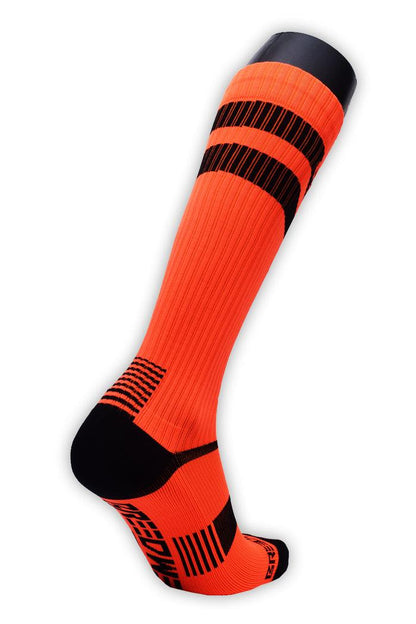 LOGO STRIPE SOCKS - NEON ORANGE - Take A Peek