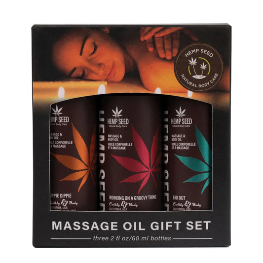 Hemp Seed Summer Massage Oil Trio Gift Set - Take A Peek