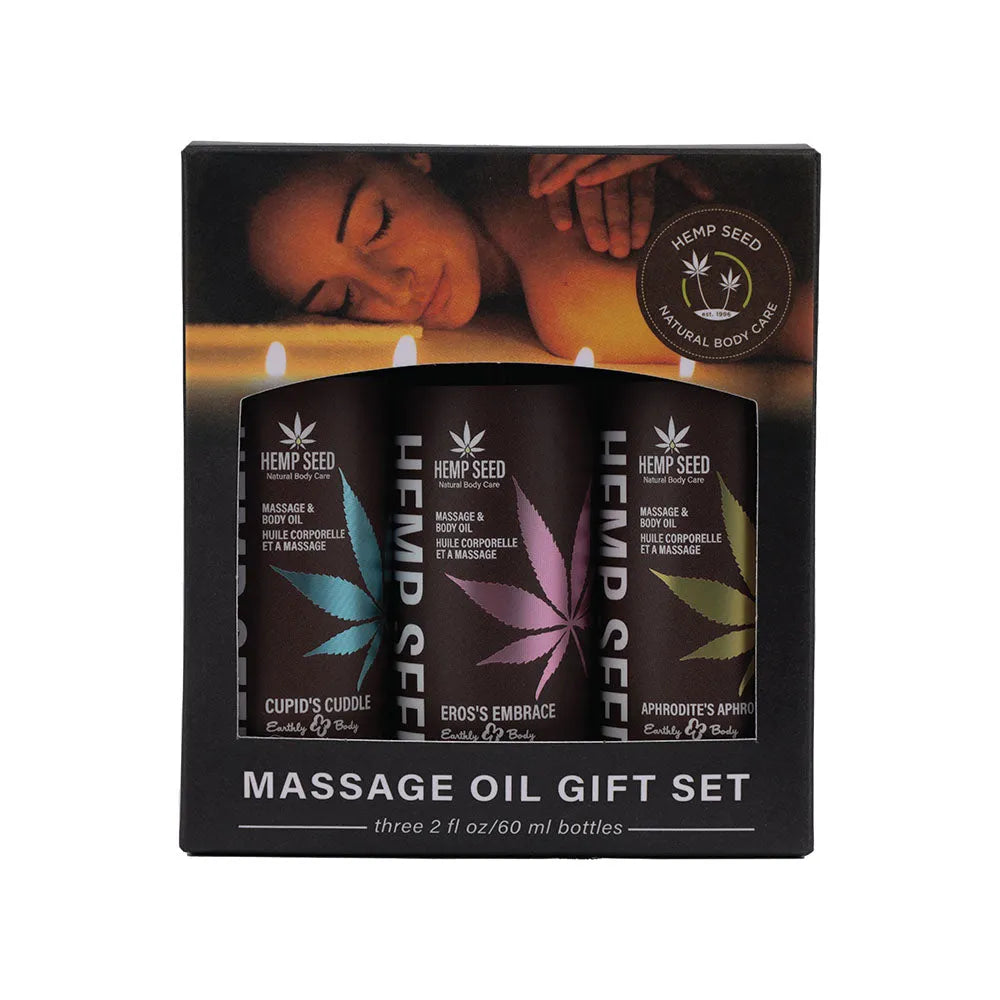 Hemp Seed Massage Oil Trio Gift Set - Take A Peek