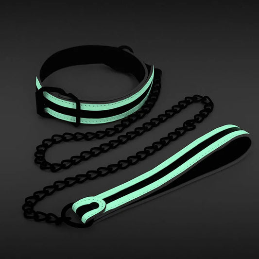 GLO Bondage Collar and Leash - Take A Peek