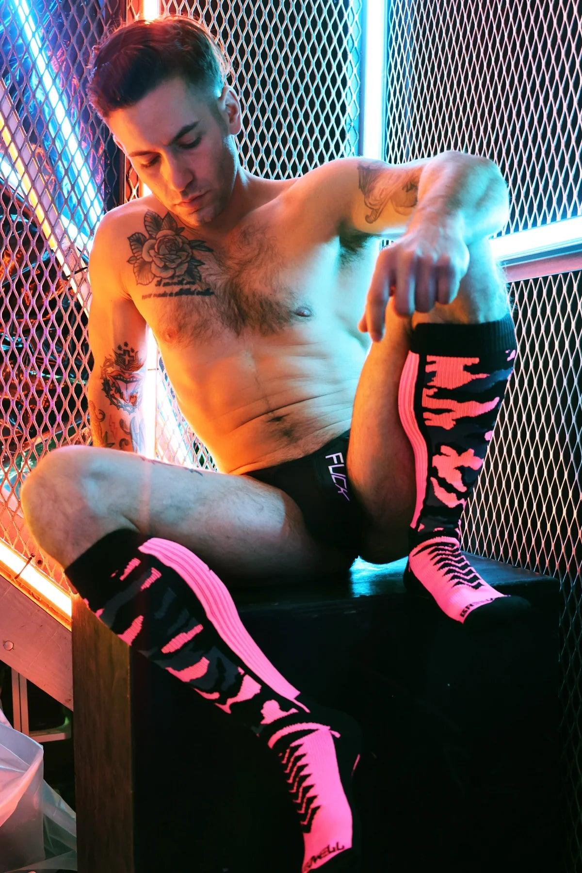 NEO CAMO SOCKS NEON PINK - Take A Peek