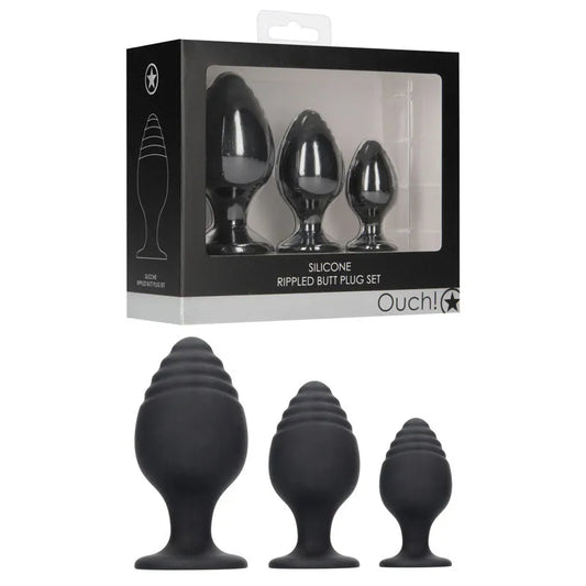 Ouch! Rippled Butt Plug Set - Take A Peek