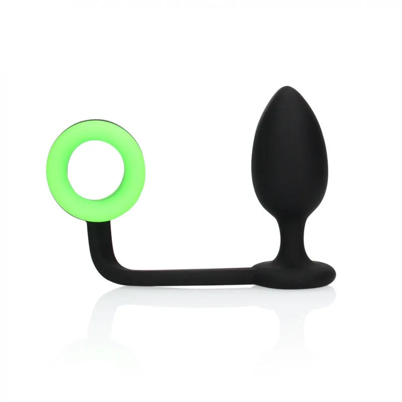 OUCH! Glow In The Dark Butt Plug with Cock Ring - Take A Peek