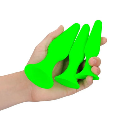 OUCH! Glow In The Dark Butt Plug Set - Take A Peek