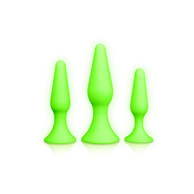 OUCH! Glow In The Dark Butt Plug Set - Take A Peek