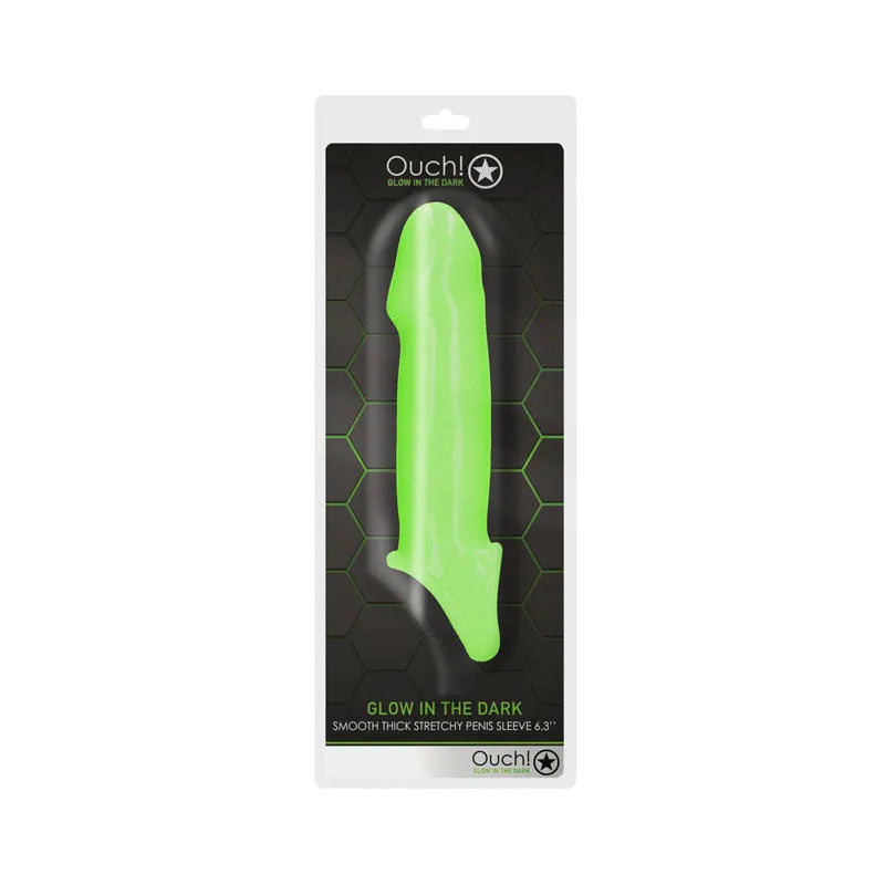 OUCH! Glow In The Dark Smooth Thick Stretchy Penis Sleeve - Take A Peek