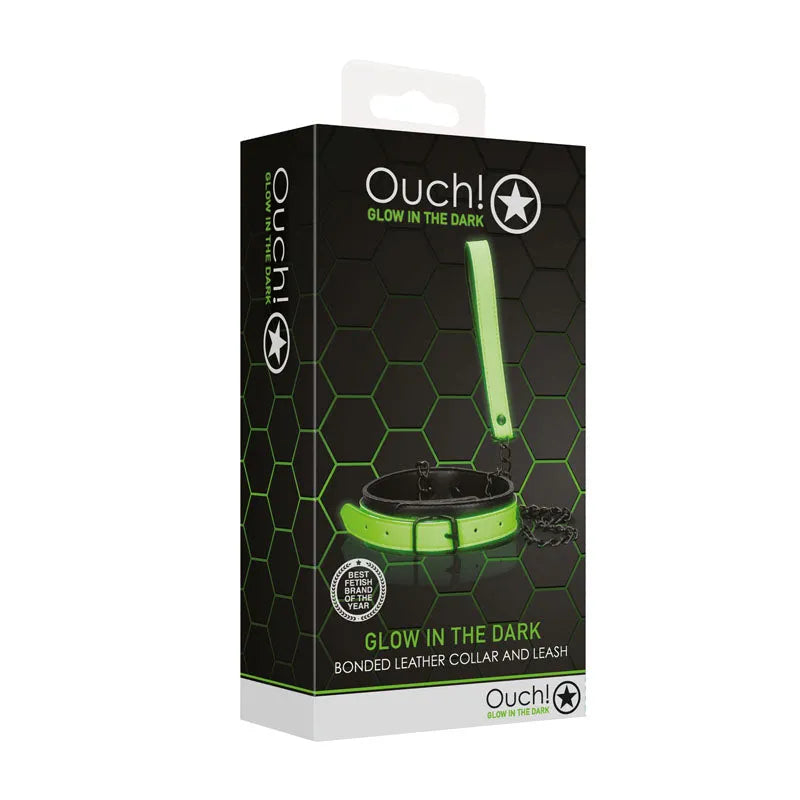 OUCH! Glow In The Dark Collar and Leash - Take A Peek