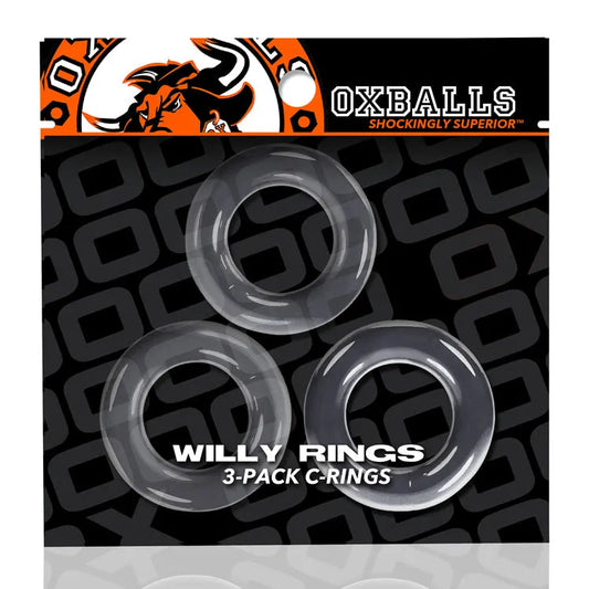 OXBALLS WILLY RINGS 3-pack stretchy cockrings CLEAR - Take A Peek