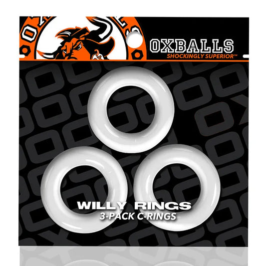 OXBALLS WILLY RINGS 3-pack stretchy cockrings WHITE - Take A Peek