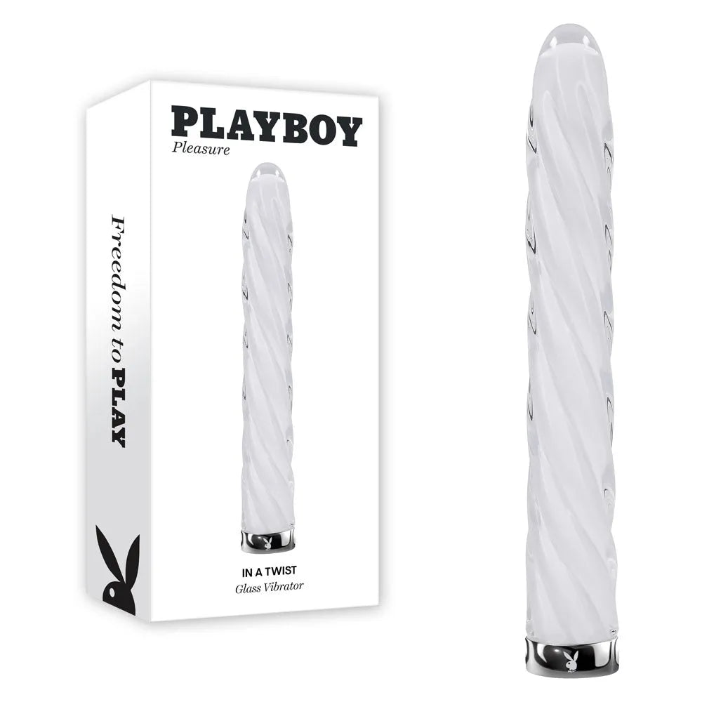 Playboy Pleasure IN A TWIST -  Glass 17.5 cm USB Rechargeable Vibrator