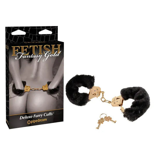 Fetish Fantasy Gold Deluxe Furry Cuffs - Take A Peek