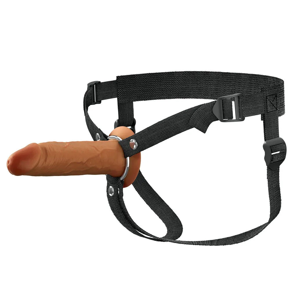 FX Elite 6'' Strap-On hueco de silicona - Marrón - Marrón 15,2 cm Strap-On hueco