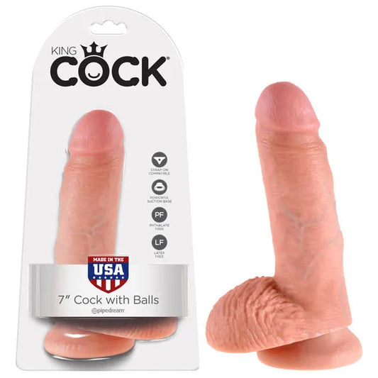 King Cock 7'' Cock With Balls - Take A Peek