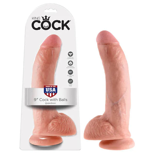 King Cock 9'' Cock With Balls - Take A Peek