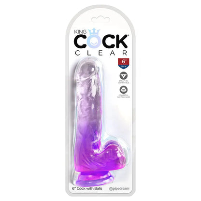 King Cock Clear 6'' Cock with Balls - - Take A Peek