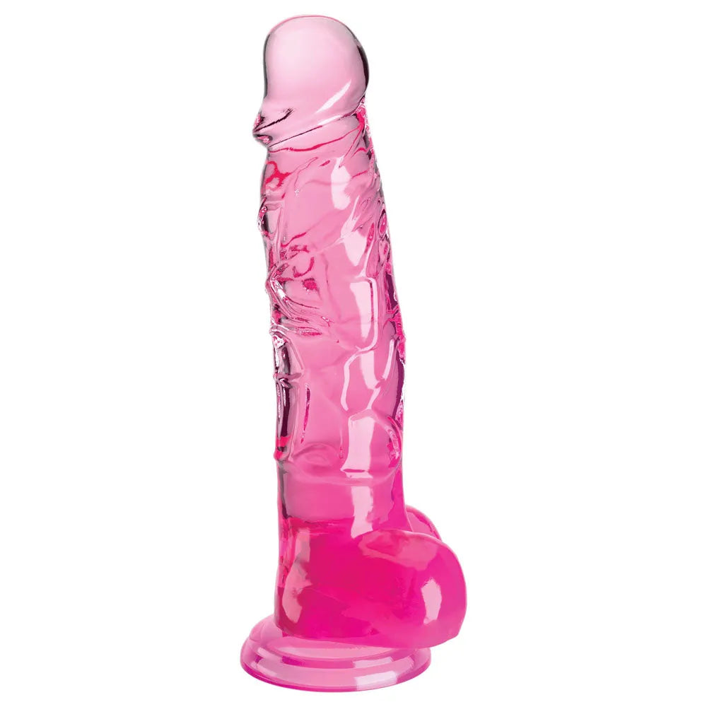 King Cock Clear 8'' Cock with Balls - - Take A Peek