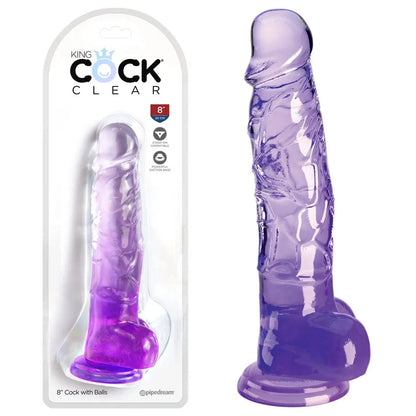 King Cock Clear 8'' Cock with Balls - - Take A Peek