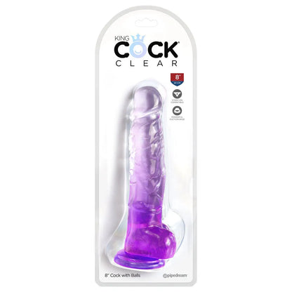 King Cock Clear 8'' Cock with Balls - - Take A Peek