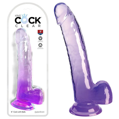 King Cock Clear 9'' Cock with Balls - - Take A Peek