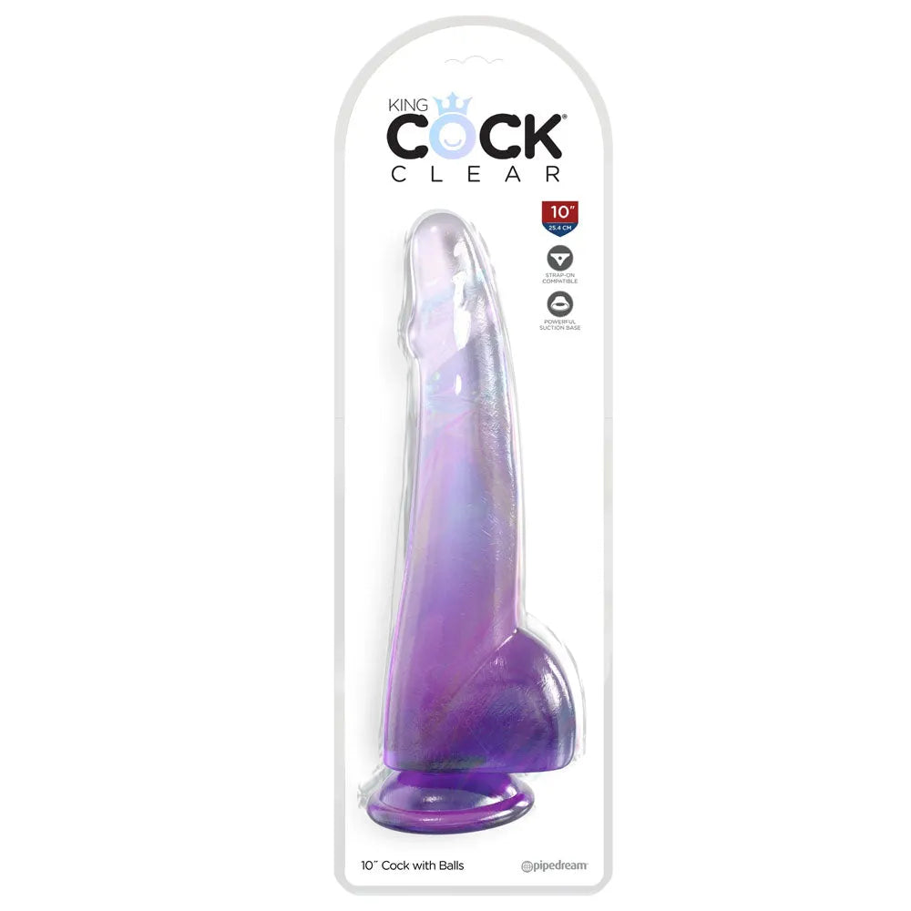 King Cock Clear 10'' Cock with Balls - - Take A Peek