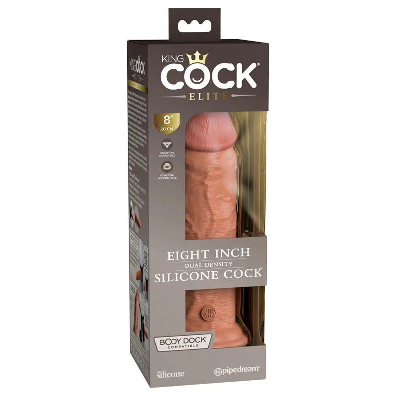 King Cock Elite 8'' Dual Density Cock - Tan - Take A Peek