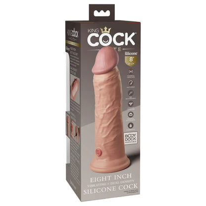 King Cock Elite 8'' Vibrating Dual Density Cock - - Take A Peek