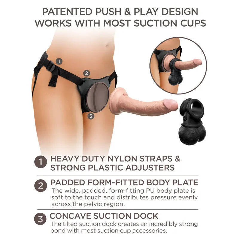 King Cock Elite Ultimate Vibrating Silicone Body Dock Kit - Take A Peek