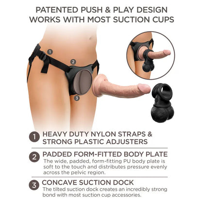 King Cock Elite Ultimate Vibrating Silicone Body Dock Kit - Take A Peek