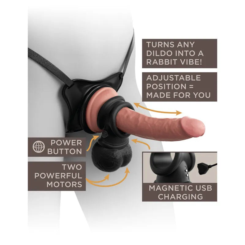 King Cock Elite Ultimate Vibrating Silicone Body Dock Kit - Take A Peek