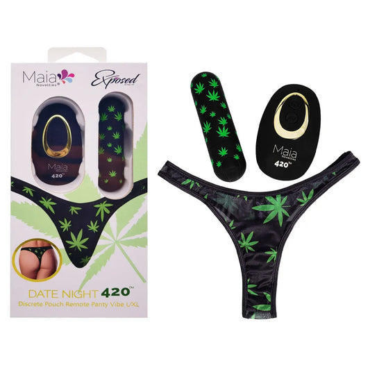 Maia DATE NIGHT 420 PANTY VIBE - L/XL -  L/XL 420 Panty with  USB Rechargeable Bullet & Remote