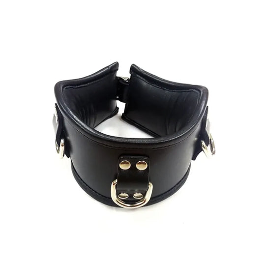 LEATHER POSTURE COLLAR - BLACK - Take A Peek